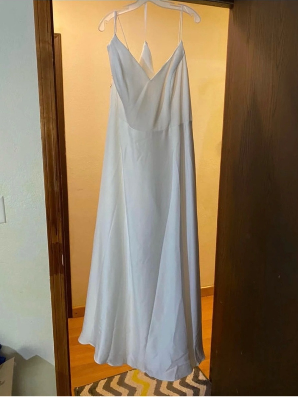 Elegant White Spaghetti-Strap Slip Dress